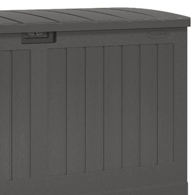 Suncast Decorative Lockable Large 200-Gallon 58" X 32" Plastic Deck Storage Box For Garden Supplies And Yard Accessories, Gray 4 Suncast Decorative Lockable Large 200-Gallon 58" X 32" Plastic Deck Storage Box For Garden Supplies And Yard Accessories, Gray - Image 2