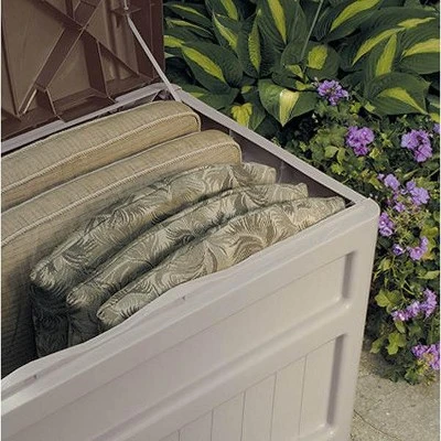 Suncast 73 Gallon Outdoor Patio Resin Deck Storage Box W/ Wheels, Taupe (2 Pack) 4 Suncast 73 Gallon Outdoor Patio Resin Deck Storage Box W/ Wheels, Taupe (2 Pack) - Image 2