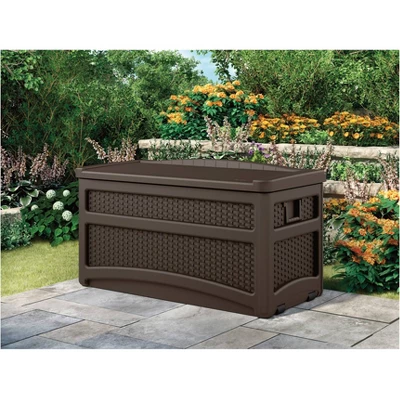 73gal Resin Deck Box With Seat Brown - Suncast 4 73gal Resin Deck Box With Seat Brown - Suncast - Image 2