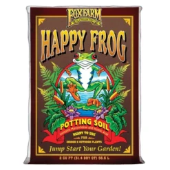 FoxFarm FX14047 Happy Frog PH Adjusted Organic Plant Garden Potting Soil Mix Bag, 2 Cubic Feet (2 Pack)