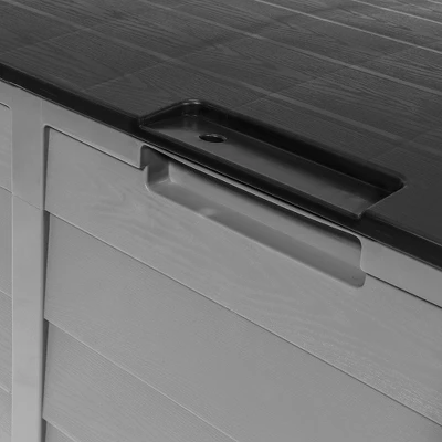 Barton 63 Gallons Patio Storage Box Container Pools Deck Box Build-in Wheel, Gray 5 Barton 63 Gallons Patio Storage Box Container Pools Deck Box Build-in Wheel, Gray - Image 3