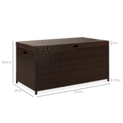 Best Choice Products 136 Gallon Large Deck Storage Box For Indoor Outdoor Furniture, Cushions, Pool Accessories - Brown -Landscape Zone GUEST 0ee896da 952f 4a60 8bcd 57d23122911e