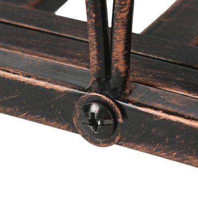 Outsunny 3.3' Metal Arch Zen Garden Bridge With Safety Siderails, Decorative Footbridge, Delicate Scrollwork & Corner Spheres For Stream, Black 7 Outsunny 3.3' Metal Arch Zen Garden Bridge With Safety Siderails, Decorative Footbridge, Delicate Scrollwork & Corner Spheres For Stream, Black - Image 5