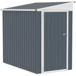 Outsunny Garden Metal Storage Shed, Outdoor Lean To Tool House With Lockable Door, 2 Air Vents & Steel Construction For Backyard, Patio, Lawn, Garage -Landscape Zone GUEST 119931c8 34f7 474a a93e 74abf0ec2b76