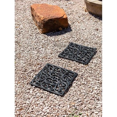 BirdRock Home Rubber Stepping Stone Tiles - 15 X 15" - Set Of 3 - Black 7 BirdRock Home Rubber Stepping Stone Tiles - 15 X 15" - Set Of 3 - Black - Image 5