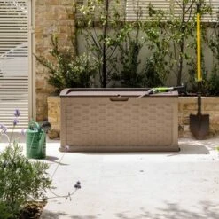 Starplast 88 Gallon Deck Box Plastic Mocha Brown -Landscape Zone GUEST 13a6a65b b2e6 4a5f 9f95 3557a7737dcf