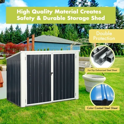 Costway 6x3FT Horizontal Storage Shed 68 Cubic Feet For Garbage Cans Tools Accessories 5 Costway 6x3FT Horizontal Storage Shed 68 Cubic Feet For Garbage Cans Tools Accessories - Image 3