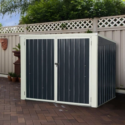 Costway 6x3FT Horizontal Storage Shed 68 Cubic Feet For Garbage Cans Tools Accessories 11 Costway 6x3FT Horizontal Storage Shed 68 Cubic Feet For Garbage Cans Tools Accessories - Image 9