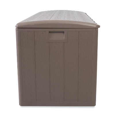 Plastic Development Group 105-Gallon Weather-Resistant Resin Outdoor Storage Patio Deck Box With Gas Shock Lid, Driftwood Gray 5 Plastic Development Group 105-Gallon Weather-Resistant Resin Outdoor Storage Patio Deck Box With Gas Shock Lid, Driftwood Gray - Image 3