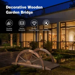 Costway 3.3FT Garden Bridge Classic Arc Wooden Bridge Decorative Garden Landscape -Landscape Zone GUEST 17a6dded 5a21 4a83 8533 723452fbb187