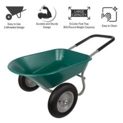 Nature Spring 2-Wheeled Garden Wheelbarrow For Residential DIY Landscaping, Lawn Care, And Remodeling -Landscape Zone GUEST 1ad04be7 36a4 41c4 9cf8 1963790266ea