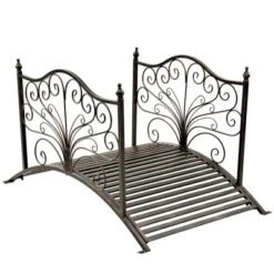 Outsunny 4’ Metal Arch Backyard Garden Bridge With Safety Siderails, Delicate Scrollwork, & Easy Assembly, Black Bronze 11 Outsunny 4’ Metal Arch Backyard Garden Bridge With Safety Siderails, Delicate Scrollwork, & Easy Assembly, Black Bronze -Landscape Zone GUEST 1c3c9244 a021 4bf9 9093 e68aee294679