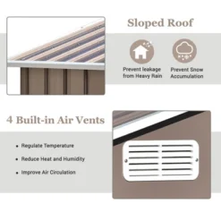 Patio 6ft X4ft Metal Storage Shed With Lockable Door, Tool Cabinet With Vents And Foundation-ModernLuxe -Landscape Zone GUEST 1c70a45e 8b2b 4dc6 807a 8fc781c82b09