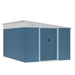 Outsunny 11' X 9' Steel Garden Storage Shed Outdoor Metal Lean To Tool House With Double Sliding Lockable Doors & 2 Air Vents -Landscape Zone GUEST 1ca7ccd4 8956 415c 895a e6de86d3fa3a