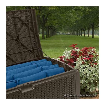 Suncast 73 Gallon Outdoor Deck Box & 99 Gallon Patio Garden Deck Box, Mocha 5 Suncast 73 Gallon Outdoor Deck Box & 99 Gallon Patio Garden Deck Box, Mocha - Image 3
