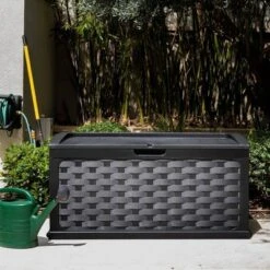 Starplast 88 Gallon Plastic Deck Box Black -Landscape Zone GUEST 20bf5e50 2bdd 4d89 b14f e46cc04788c2