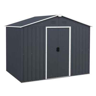 Costway 5.7 FT X 7.5 FT Outside Storage Shed Double Door Outdoor Tool House WithAir Window 11 Costway 5.7 FT X 7.5 FT Outside Storage Shed Double Door Outdoor Tool House WithAir Window - Image 9