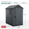 Keter Darwin 4'x6' Spacious Heavy Duty Organizing Storage Shed - Gray