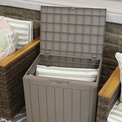 Sunnydaze Decor Sunnydaze Lockable Outdoor Small Deck Box With Storage And Side Handles - 32-Gal. 3 Sunnydaze Decor Sunnydaze Lockable Outdoor Small Deck Box With Storage And Side Handles - 32-Gal.