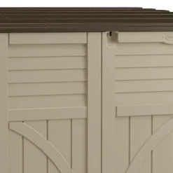 Suncast 34-Cubic Feet Durable All-Weather UV-Resistant Lockable Horizontal Compact Storage Shed For Garden, Backyard, Patio, And Pool Supplies, Brown -Landscape Zone GUEST 265956df ba47 4296 8626 dc6e1a695f10
