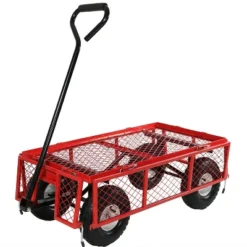 Sunnydaze Decor Sunnydaze Outdoor Lawn And Garden Heavy-Duty Durable Steel Mesh Utility Wagon Cart With Removable Sides 23 Sunnydaze Decor Sunnydaze Outdoor Lawn And Garden Heavy-Duty Durable Steel Mesh Utility Wagon Cart With Removable Sides -Landscape Zone GUEST 2c711135 41db 4315 9e26 435b8396c262