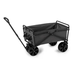 Seina Heavy Duty Steel Collapsible Folding Outdoor Portable Utility Cart Wagon With All Terrain Plastic Wheels And 150 Pound Capacity, Blue/Gray -Landscape Zone GUEST 2cce0462 d385 4628 bd63 3eecd7c8422a