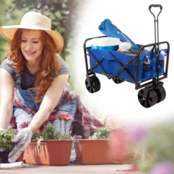 Nature Spring All-Terrain Heavy-Duty Collapsible Utility Wagon With Telescopic Handle -Landscape Zone GUEST 348e62e5 66b5 44d7 9efc 341546f01af2