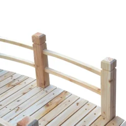 Outsunny 5 Ft Wooden Garden Bridge Arc Footbridge With Railings For Your Backyard, Natural Wood -Landscape Zone GUEST 34bdae55 1403 4e40 9de7 cda56943f97f