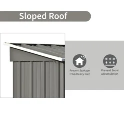 Patio 5ft X 3ft Garden Shed, Metal Lean-to Storage Shed With Lockable Door-ModernLuxe -Landscape Zone GUEST 34f29c6f 2696 401b 9f5b 01af473ad77d