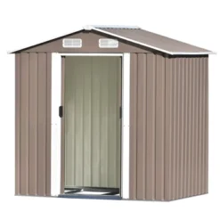 Patio 6ft X4ft Metal Storage Shed With Lockable Door, Tool Cabinet With Vents And Foundation-ModernLuxe -Landscape Zone GUEST 35e86ed9 dff8 45ba 9887 7e331c50b407