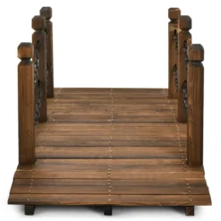 Costway 5 Ft Wooden Garden Bridge Arc Footbridge Stained Finish Walkway W/Rails 16 Costway 5 Ft Wooden Garden Bridge Arc Footbridge Stained Finish Walkway W/Rails -Landscape Zone GUEST 384e59f2 86e2 46d3 8637 91f92e0032b5