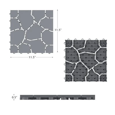 Nature Spring Interlocking Stone Look Weather-Resistant And Anti-Slip Patio And Deck Tiles For Outdoor Flooring - 6 Pcs, Gray 3 Nature Spring Interlocking Stone Look Weather-Resistant And Anti-Slip Patio And Deck Tiles For Outdoor Flooring - 6 Pcs, Gray