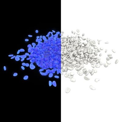 Solar Garden Stones - 500-Pack Glow In The Dark Pathway Pebble Lights - Decorative Glowing Rocks For Flowerbeds And Walkways By Pure Garden (Blue) 7 Solar Garden Stones - 500-Pack Glow In The Dark Pathway Pebble Lights - Decorative Glowing Rocks For Flowerbeds And Walkways By Pure Garden (Blue) - Image 5