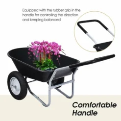 Costway 2 Tire Wheelbarrow Cart Heavy-duty Dolly Utility Cart Black 16 Costway 2 Tire Wheelbarrow Cart Heavy-duty Dolly Utility Cart Black -Landscape Zone GUEST 3d03fb78 b320 4257 a16c da60f8219ed8