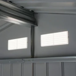 Outsunny 9' X 6' Metal Storage Shed Garden Tool House With Double Sliding Doors, 4 Air Vents For Backyard, Patio, Lawn Gray -Landscape Zone GUEST 3e473cdc d03d 479d af9d 2ca417d1044f