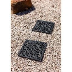 BirdRock Home Rubber Stepping Stone Tiles - 12 X 12" - Set Of 3 - Black -Landscape Zone GUEST 3f2da121 b8c8 41a2 907b e93f87c06272