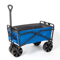 Seina Heavy Duty Steel Collapsible Folding Outdoor Portable Utility Cart Wagon With All Terrain Plastic Wheels And 150 Pound Capacity, Blue/Gray -Landscape Zone GUEST 41caaa9a 6bc6 4d59 90a0 757f13a6b568