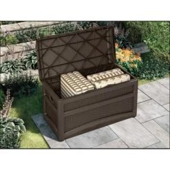 73gal Resin Deck Box With Seat Brown - Suncast