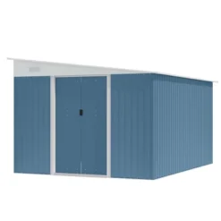 Outsunny 11' X 9' Steel Garden Storage Shed Outdoor Metal Lean To Tool House With Double Sliding Lockable Doors & 2 Air Vents -Landscape Zone GUEST 467161a5 94b5 4c0a 9466 02eae6200df9