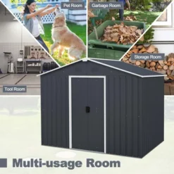 Costway 5.7 FT X 7.5 FT Outside Storage Shed Double Door Outdoor Tool House WithAir Window 15 Costway 5.7 FT X 7.5 FT Outside Storage Shed Double Door Outdoor Tool House WithAir Window -Landscape Zone GUEST 490930df ca15 4252 996e a20010ae6284
