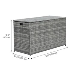 Teamson Home Wicker 154 Gallon Outdoor Deck Box For Cushions Storage, Gray 14 Teamson Home Wicker 154 Gallon Outdoor Deck Box For Cushions Storage, Gray -Landscape Zone GUEST 4fbce1ce 2aec 4182 a1b9 f02b9d0ce2e1