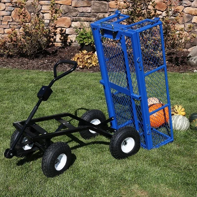 Sunnydaze Decor Sunnydaze Outdoor Lawn And Garden Heavy-Duty Durable Steel Mesh Utility Dump Wagon Cart With Removable Sides 4 Sunnydaze Decor Sunnydaze Outdoor Lawn And Garden Heavy-Duty Durable Steel Mesh Utility Dump Wagon Cart With Removable Sides - Image 2