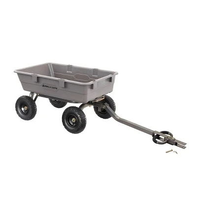 Gorilla Carts 800 Pound Capacity Heavy Duty Poly Yard Garden Steel Dump Utility Wheelbarrow Wagon Cart With 2 In 1 Towing ATV Handle, Gray 3 Gorilla Carts 800 Pound Capacity Heavy Duty Poly Yard Garden Steel Dump Utility Wheelbarrow Wagon Cart With 2 In 1 Towing ATV Handle, Gray
