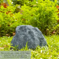 Gardenised Decorative Outdoor Weather-Resistant Artistic Artificial Faux Stone Rock, Garden Patio Granite Grey Fiberglass Stone -Landscape Zone GUEST 54a76f45 ded3 4c9a 9335 f5f395e839e9
