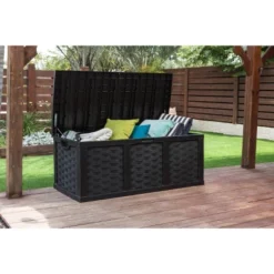 Starplast 153 Gallon Plastic Deck Box Black -Landscape Zone GUEST 59008e16 6074 486d a264 bee870c30b4b