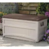 Suncast 73 Gallon Outdoor Patio Resin Deck Storage Box W/ Wheels, Taupe (2 Pack)