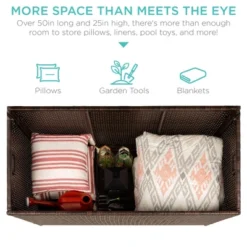 Best Choice Products 136 Gallon Large Deck Storage Box For Indoor Outdoor Furniture, Cushions, Pool Accessories - Brown -Landscape Zone GUEST 5f0b5c4f 718c 4c66 9ad8 c1963e482a21