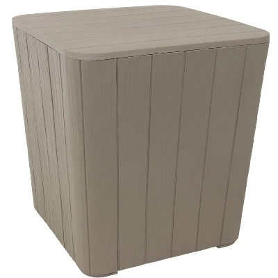 Sunnydaze Decor Sunnydaze Faux Wood Design Outdoor Side Table With Storage - 11.5-Gal. 11 Sunnydaze Decor Sunnydaze Faux Wood Design Outdoor Side Table With Storage - 11.5-Gal. - Image 9