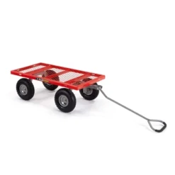 Gorilla Cart 800lbs. Capacity Heavy Duty Durable Steel Mesh Flatbed Garden Utility Wagon - Red -Landscape Zone GUEST 6f45e86b 5b22 49c5 aff1 53658d2c1388