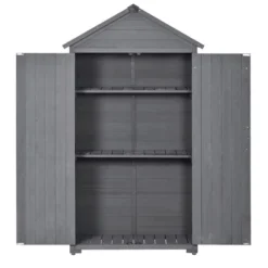 5.8ftx3ft Outdoor Wood Lean-to Storage Shed Tool Organizer With Waterproof Asphalt Roof, Lockable Doors, 3-tier Shelves-ModernLuxe -Landscape Zone GUEST 6fee4078 5620 4691 a372 d73d4a22285e